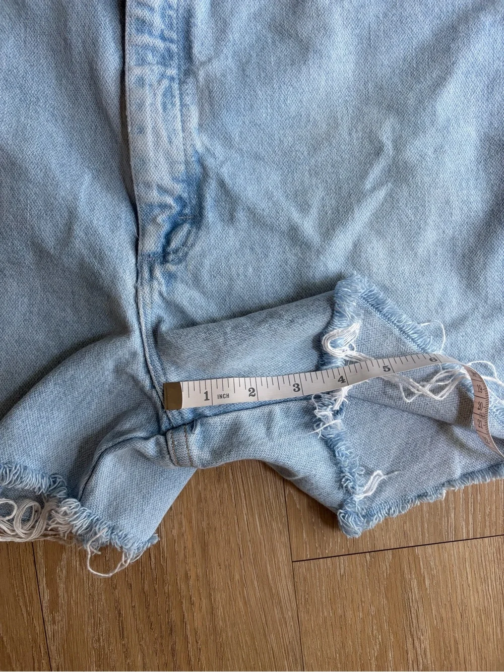 Wrangler Light Blue 100% Cotton Cutoff Denim Shorts
